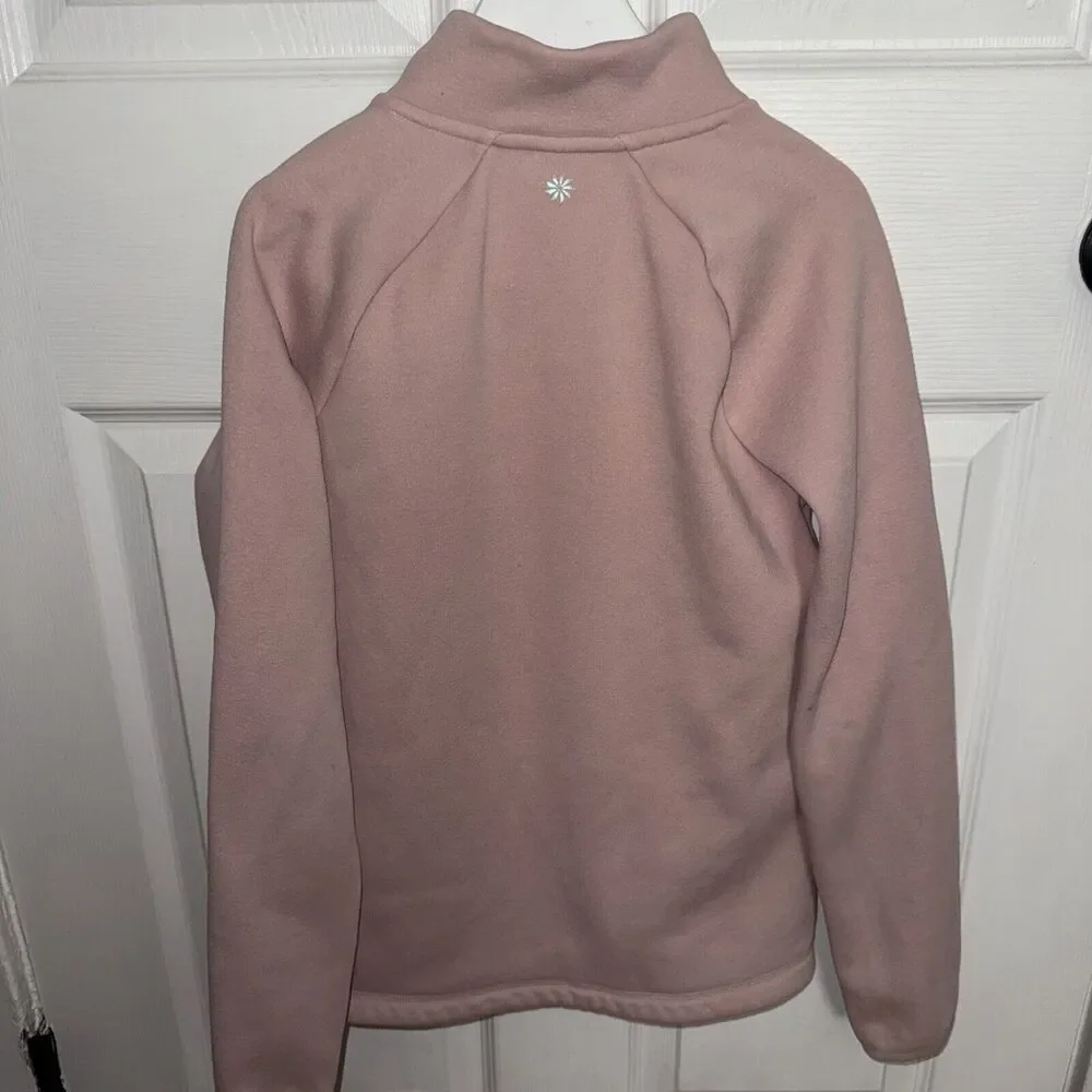 Athleta Girl Cozy Karma Wrap Pullover Sweatshirt Pale Pink Heather‎ Size XL14